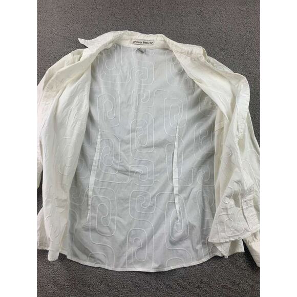 Vintage David Brooks Button Down Shirt Women L White Long Sleeve Embroidery - Picture 4 of 8